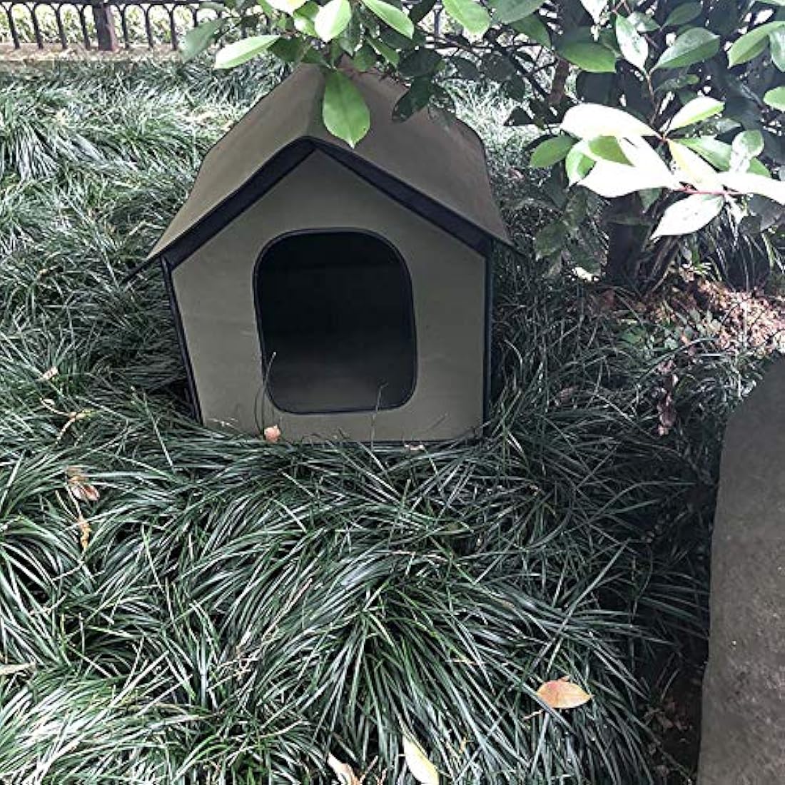 DEECOZY Outdoor Cat House for Outdoors, Dog Pets House, Winter Resistant, Foldable, Waterproof Cat House for Dogs, Cats, Rabbits (Army Green