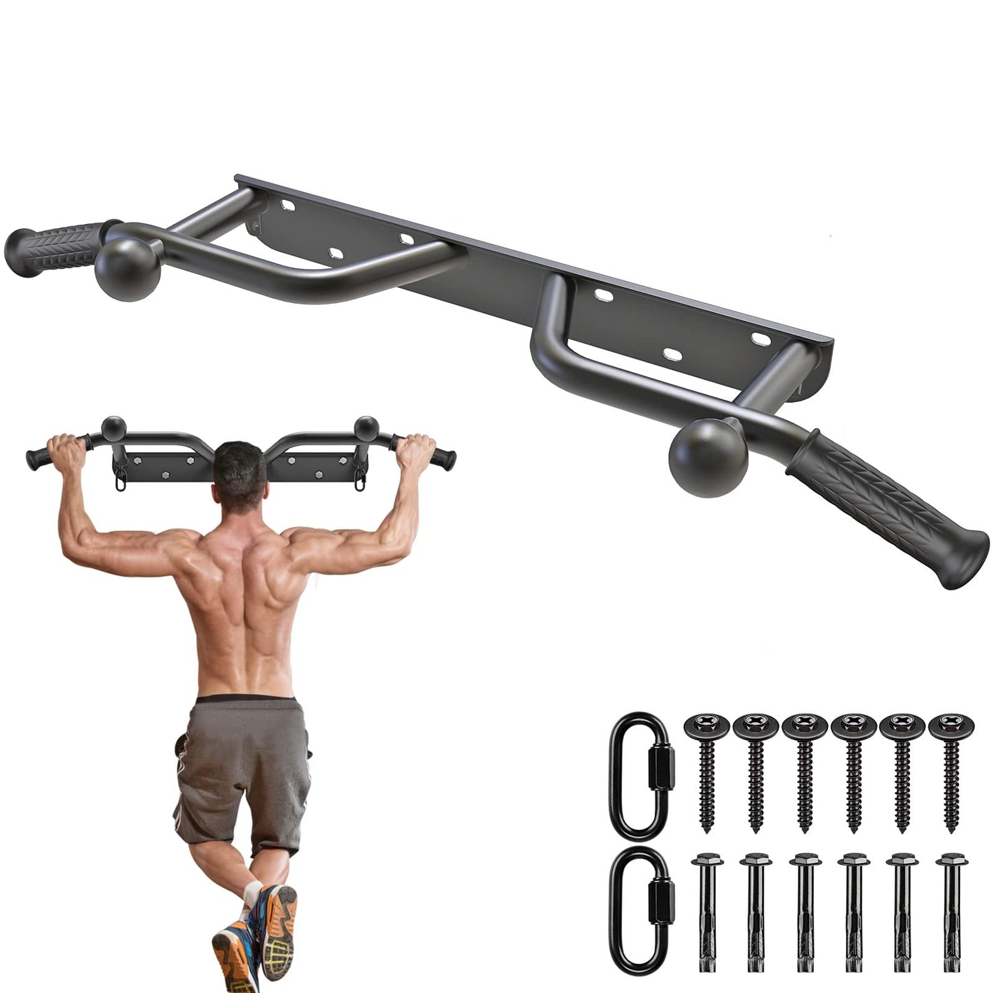 Kipika Pull Up Bar Doorway, Pull Up Bar Wall Mounted, Multifunctional Chin Up Bar, Portable Fitness Door frame Pull Up Bars For Home, Pull-Up Bars for