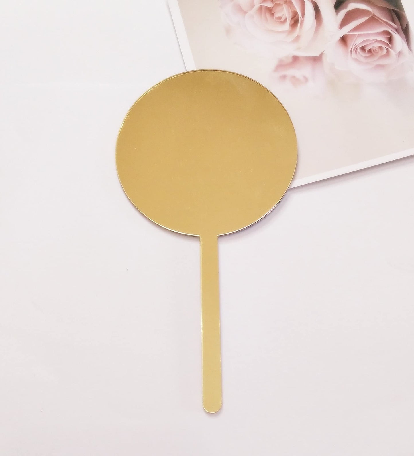 12PCS Round Gold Mirror Blank Acrylic Cake Toppers, Personalised Cake Topper, DIY Cake Topper, Cake Topper Blanks for Wedding, Birthday Festival Party