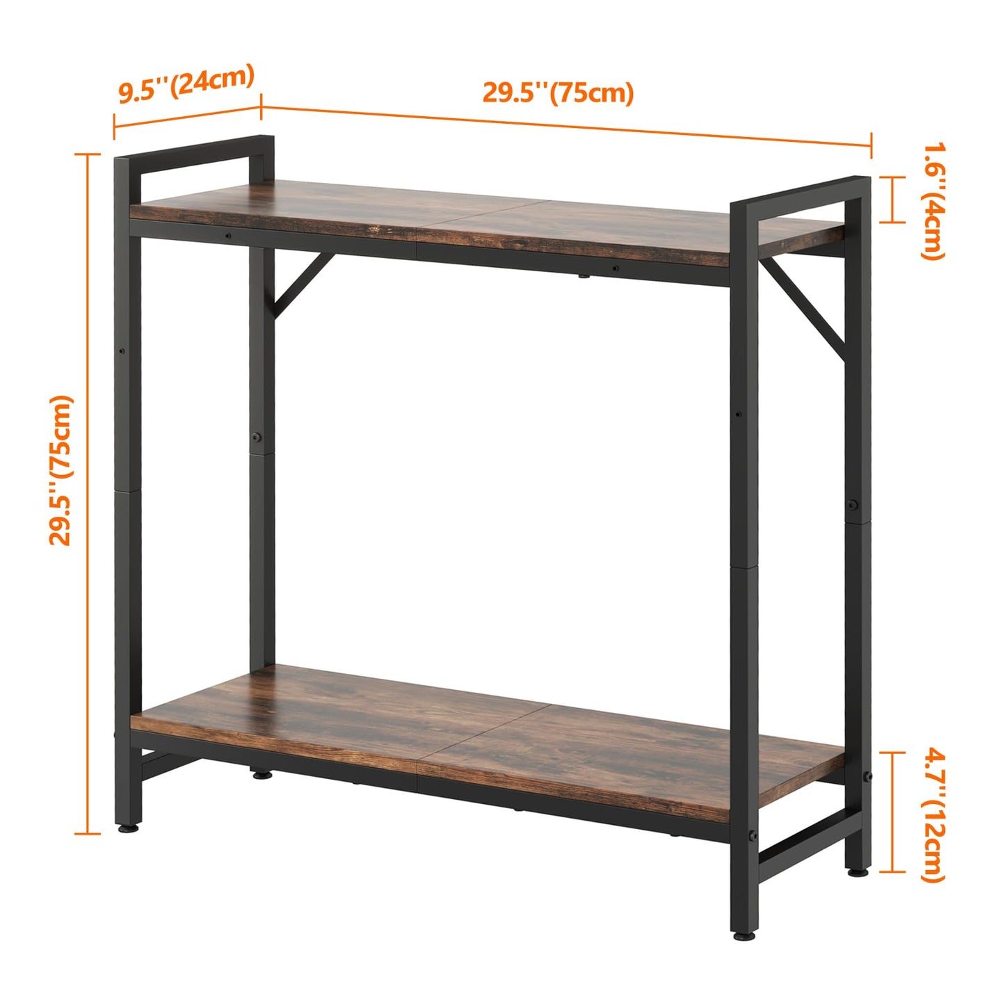 Livofloral Narrow Console Table, Small Entryway Table with 2 Support Bar, Thin Sofa Tables, Small Couch Table, Side Tables for Living Room, Hallway