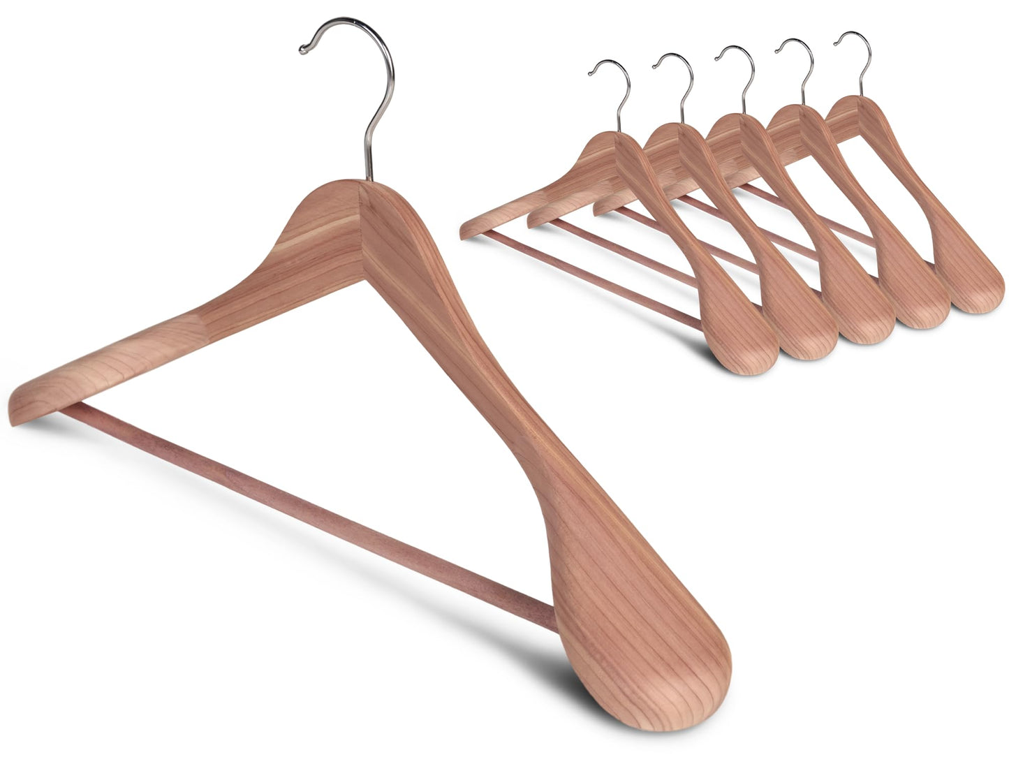 StorageWorks Wood Suit Hangers for Men, Wooden Hangers for Adults' Clothes, Cedar Coat Hangers, Extra Wide Shoulder Hanger for Duty Suit Coats