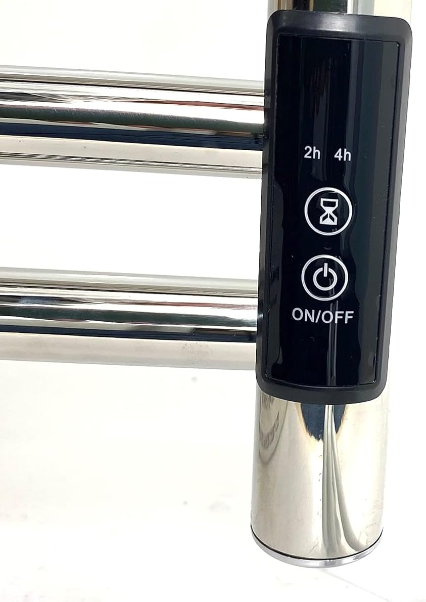 Manissa Siena 500w x 720h Stainless Steel Electric Heated Towel Rail Mirror Polished Finish Towel Radiator