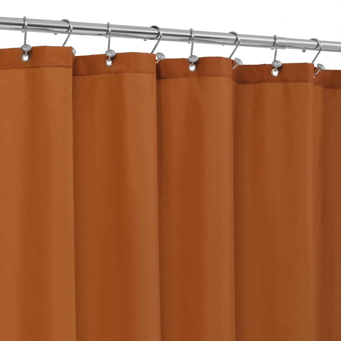 ALYVIA SPRING Burnt Orange Fabric Shower Curtain Liner Waterproof - Soft Hotel Quality Cloth Shower Liner with 3 Magnets, Light-Weight & Machine