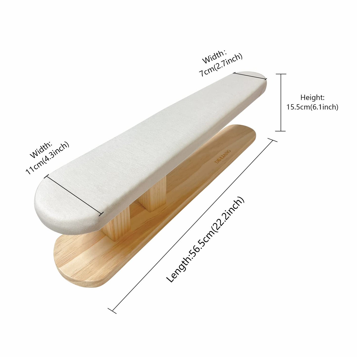 DE-LIANG Padded Chest & Sleeve Tailor Ironing Board Long with Wooden Base for Household Tools, Tailor Dress Forms,ironing shoulders, sleeves, and
