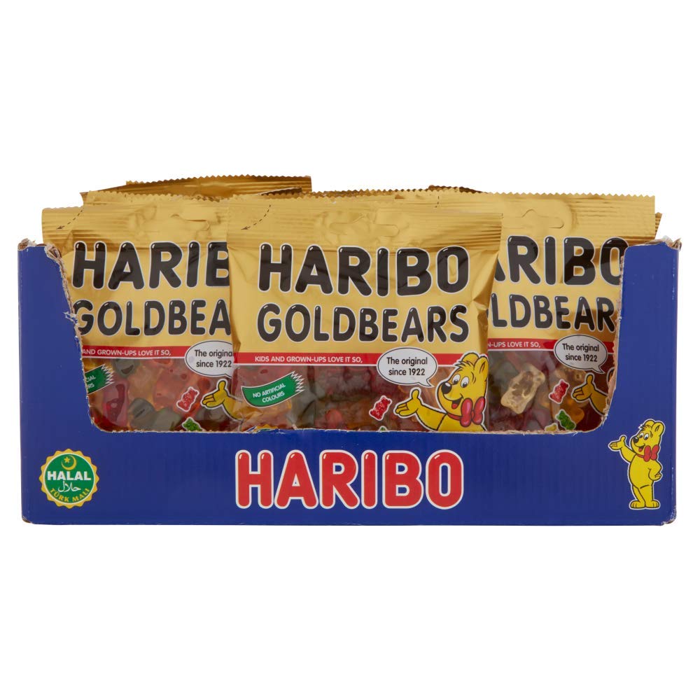 HARIBO Halal Goldbears ? Fruity and Chewy Gummy Sweets ? 100g x 24 Packs (Case)