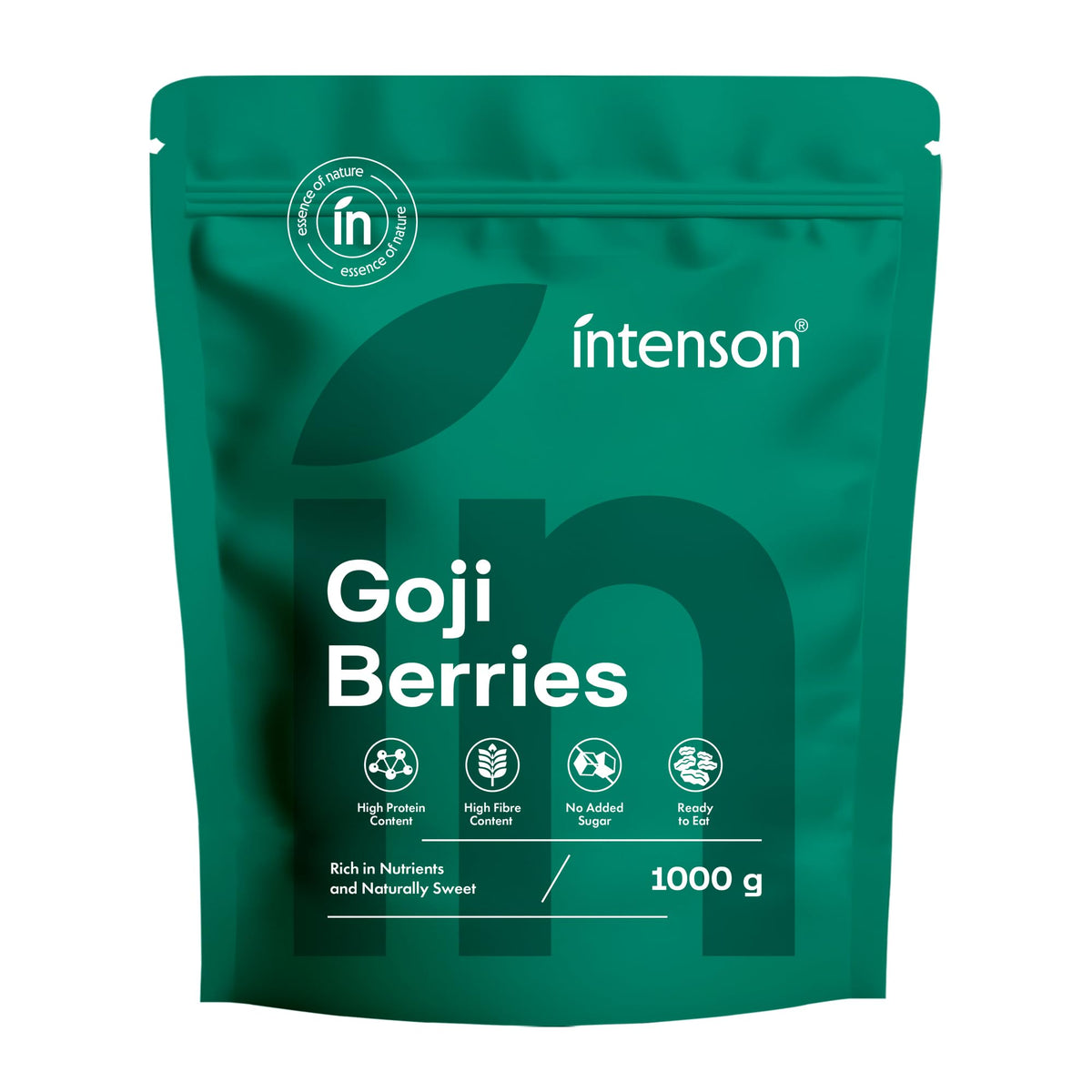 Intenson Dried Goji Berries, 1000 g, Naturally Sweet Superfood, High in Fibre, Antioxidants and Plant Protein, Vegan, Gluten-Free, No Added Sugar