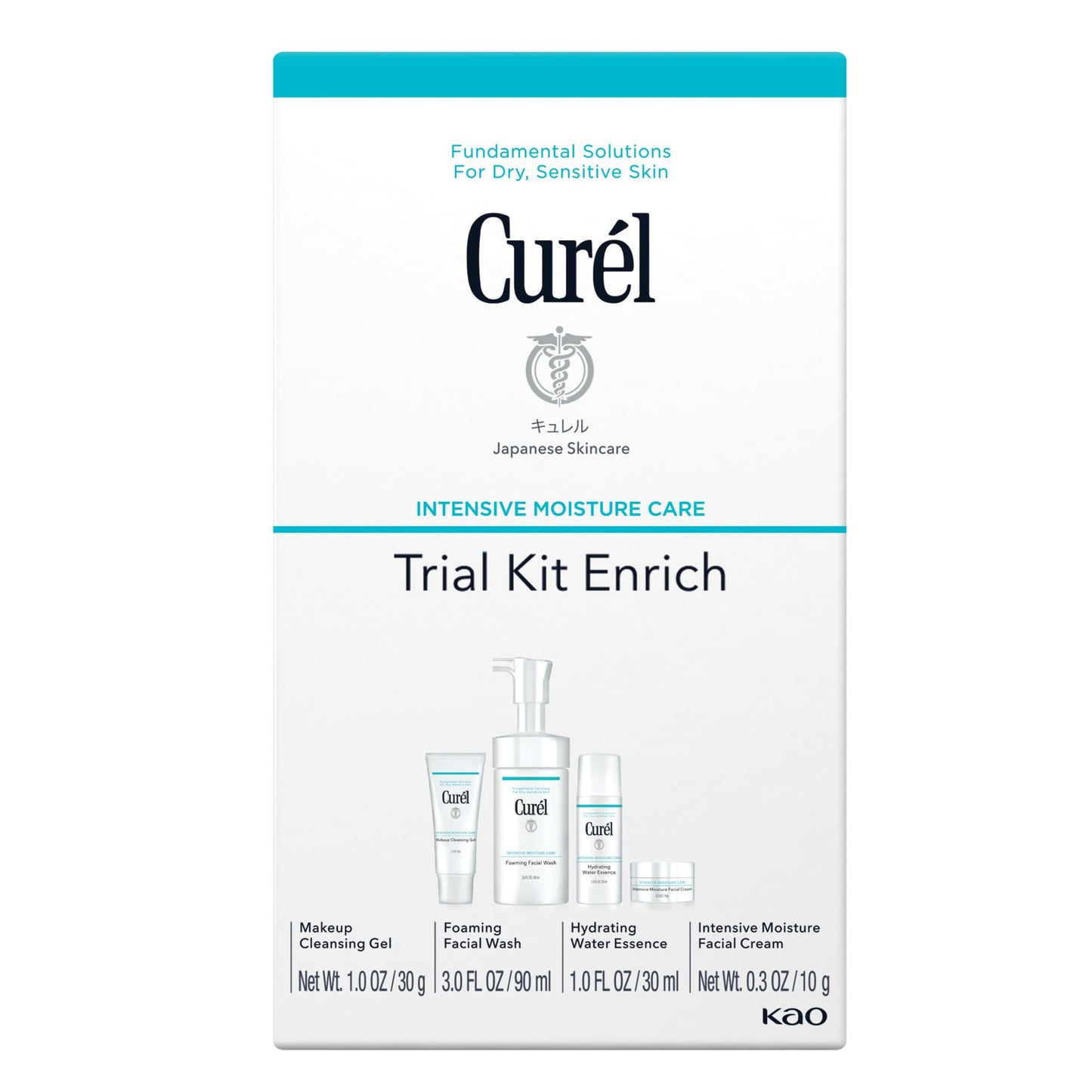Cur?l Enrich Trial & Travel Kit, 2 Week Skincare Routine for Dry, Sensitive Skin