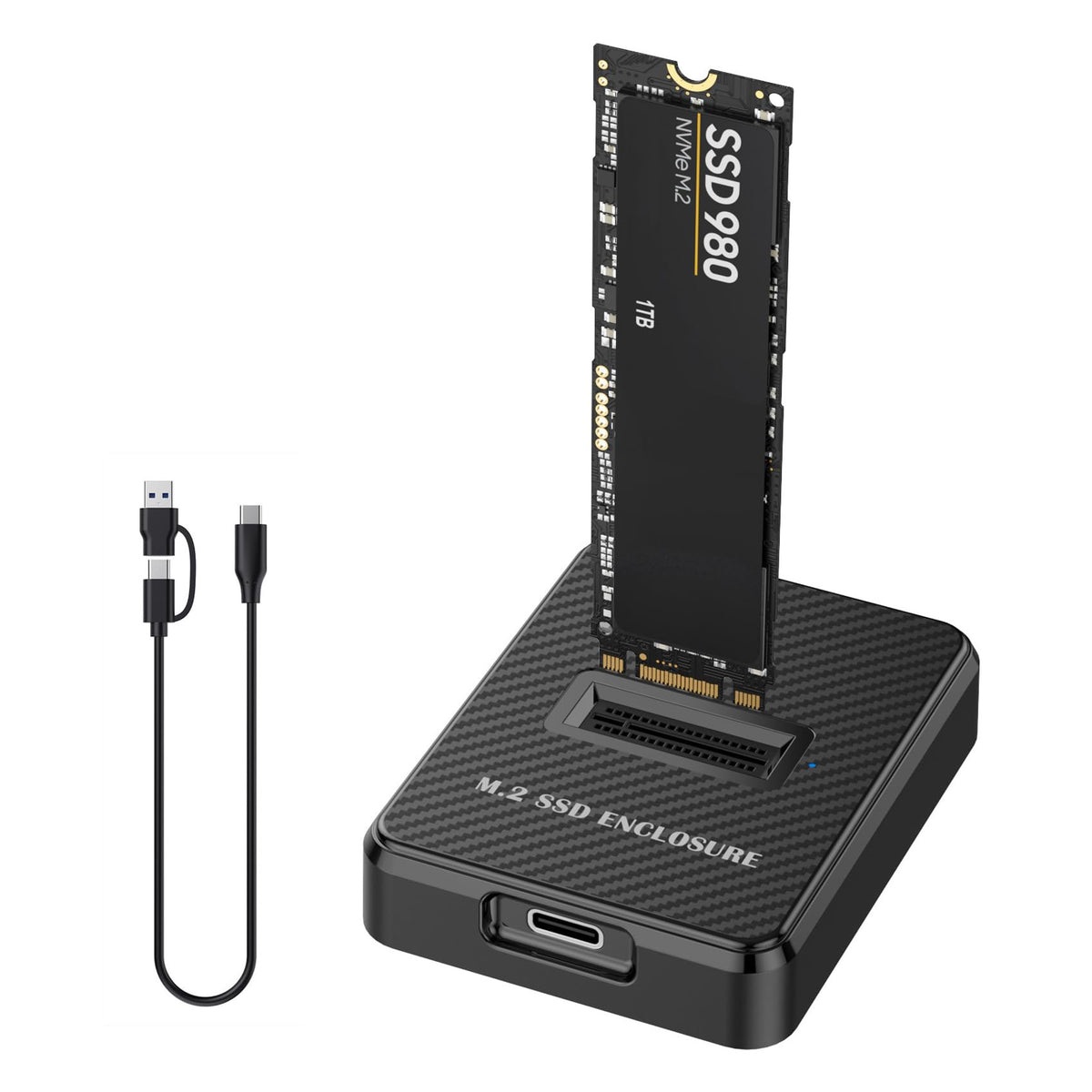 SHUBEIEUMI M.2 NVMe Enclosure, 10 Gbps M.2 NVMe SSD Hard Drive Base, USB 3.1 M2 SATA Case, Docking Station for M Key M+B Key in 2230/2242/2260/2280,