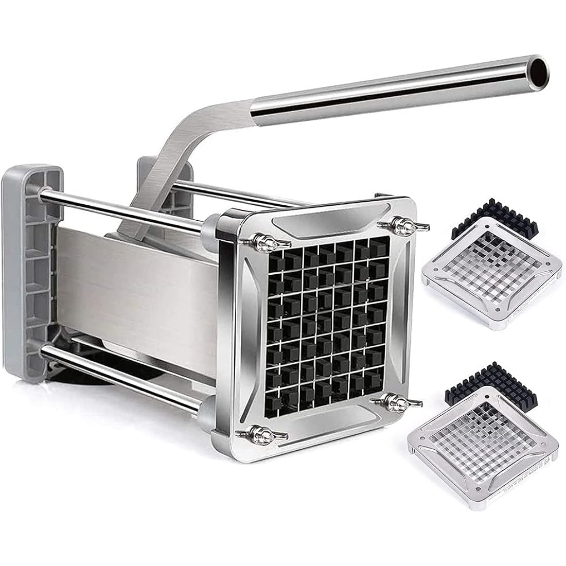 Chip Cutter, Sopito Professional Potato Chipper Stainless Steel with 1/2 Inch and 3/8 Inch French Fries Cutter Replacement Blades for Home and Commercial Use