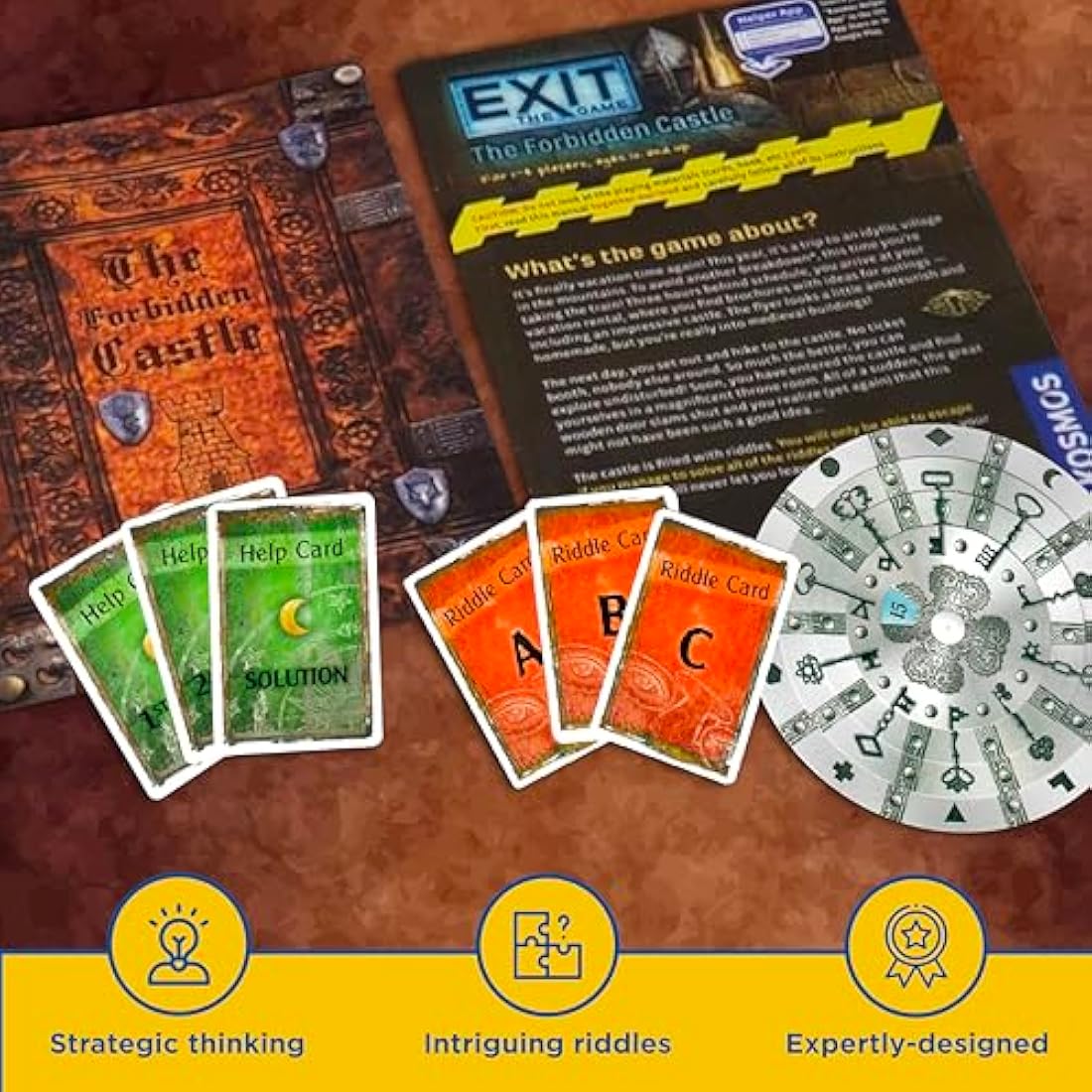 Thames & Kosmos - EXIT: The Forbidden Castle - Level: 4/5 - Unique Escape Room Game - 1-4 Players - Puzzle Solving Strategy Board Games for Adults & Kids, Ages 12+ - 692872