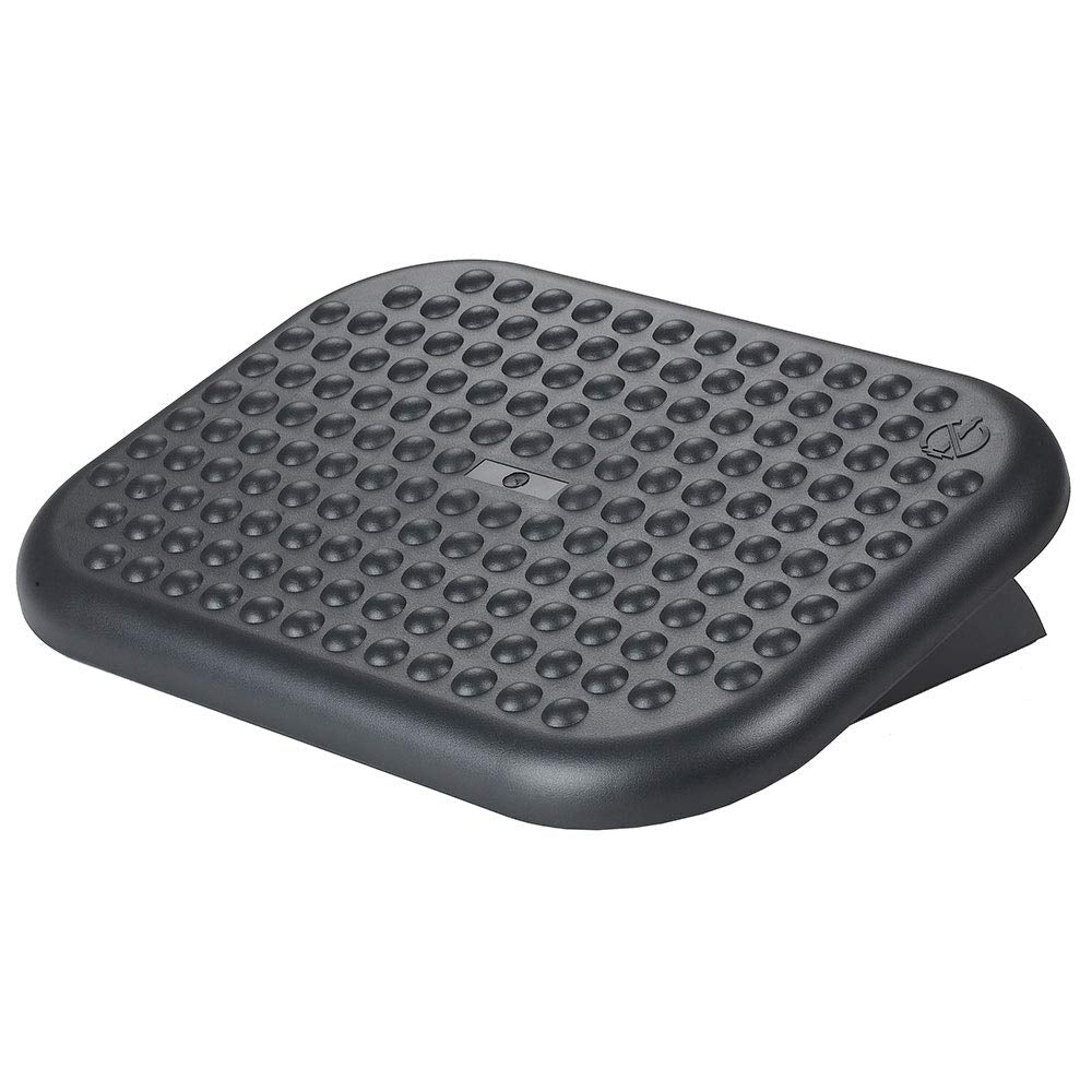 D.RECT 9020 Desk Height Adjustable Footrest for Office Plastic Footrest 45 x 33 cm Black Large
