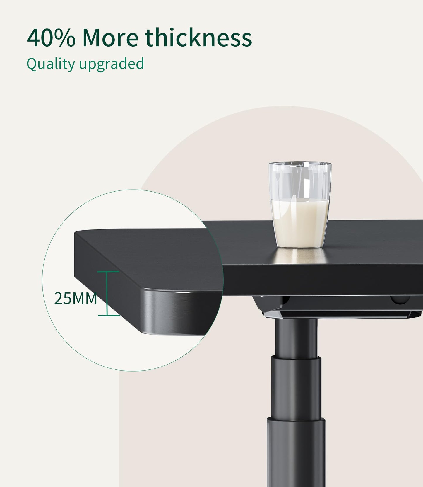MAIDeSITe Table Top,Desktop for Height Adjustable Electric Standing Desk,Black,180 * 80 * 2.5 cm