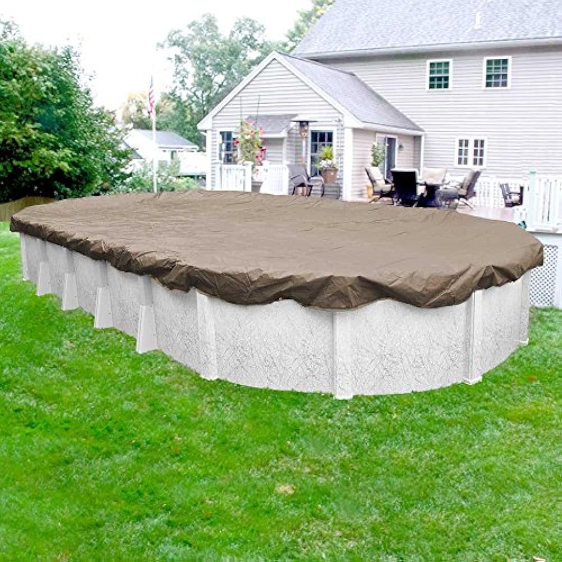 Pool Mate 571527-4 Sandstone Winter Cover for 15 by 27 Foot Oval Above-Ground Swimming Pools