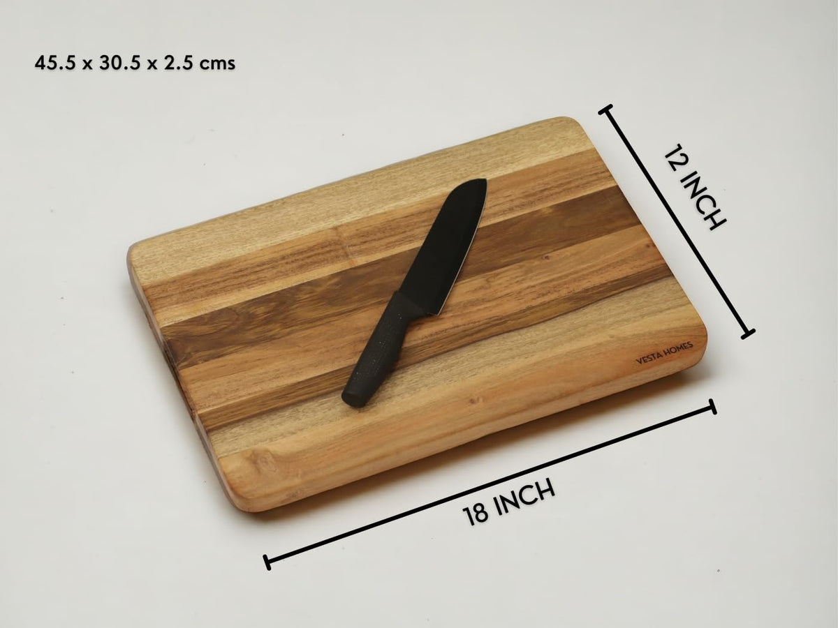 Vesta Homes Wooden Extra Large Cutting Board/Chopping, Serving Board/Block for Kitchen Vegetables, Fruits, Cheese and Charcuterie | Premium Acacia