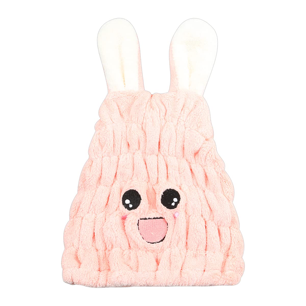 Jagowa Hair Dry Hat Wrap Towel Cute Cartoon Ear Fleece Quick Drying Bath Cap Hair Turban Cap for Women Adults or Kids Girls(Pink, White, Grey)