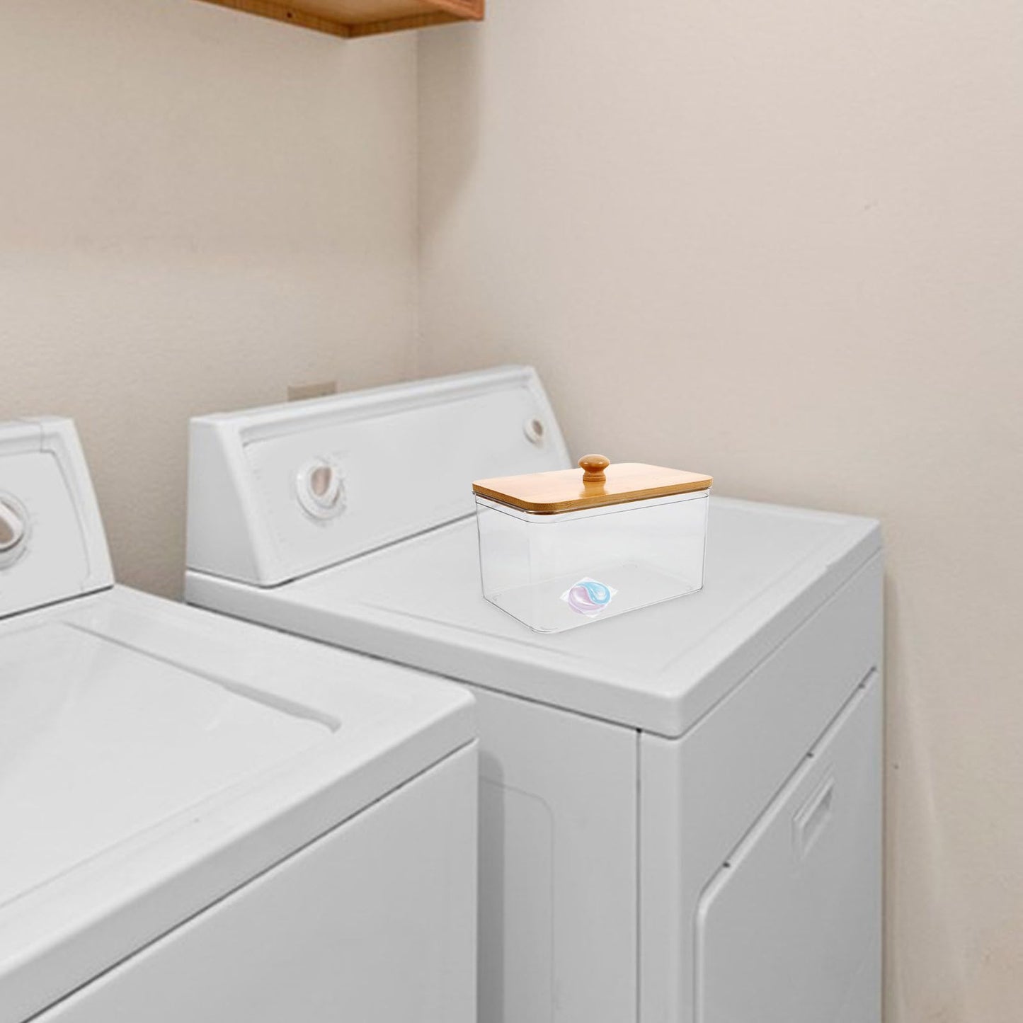 FUOYLOO Laundry Sheet Holder with Lid Container for Dryer Sheets and Dryer Balls Moisture Resistant Storage Organizer for Laundry Room