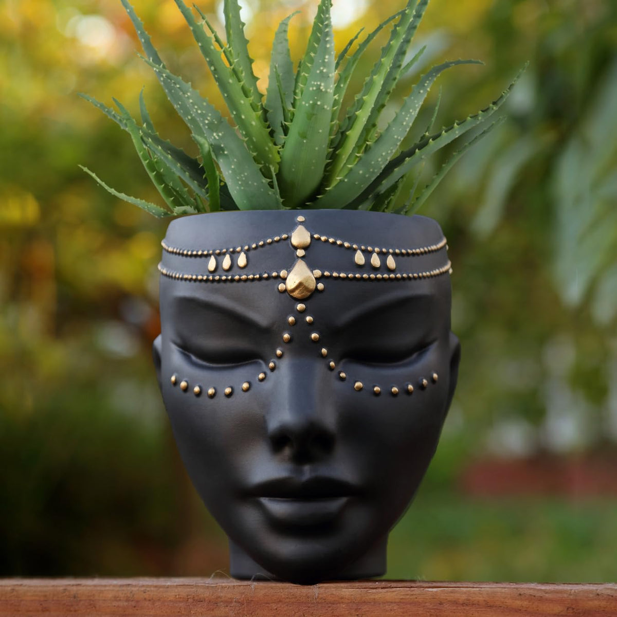 Bossa Linda Head Planter for Flat Surface & Wall Pot Heads for Plants with Wall Hook and Drainage | Unique Tabletop Face Planter Pots for Indoor and