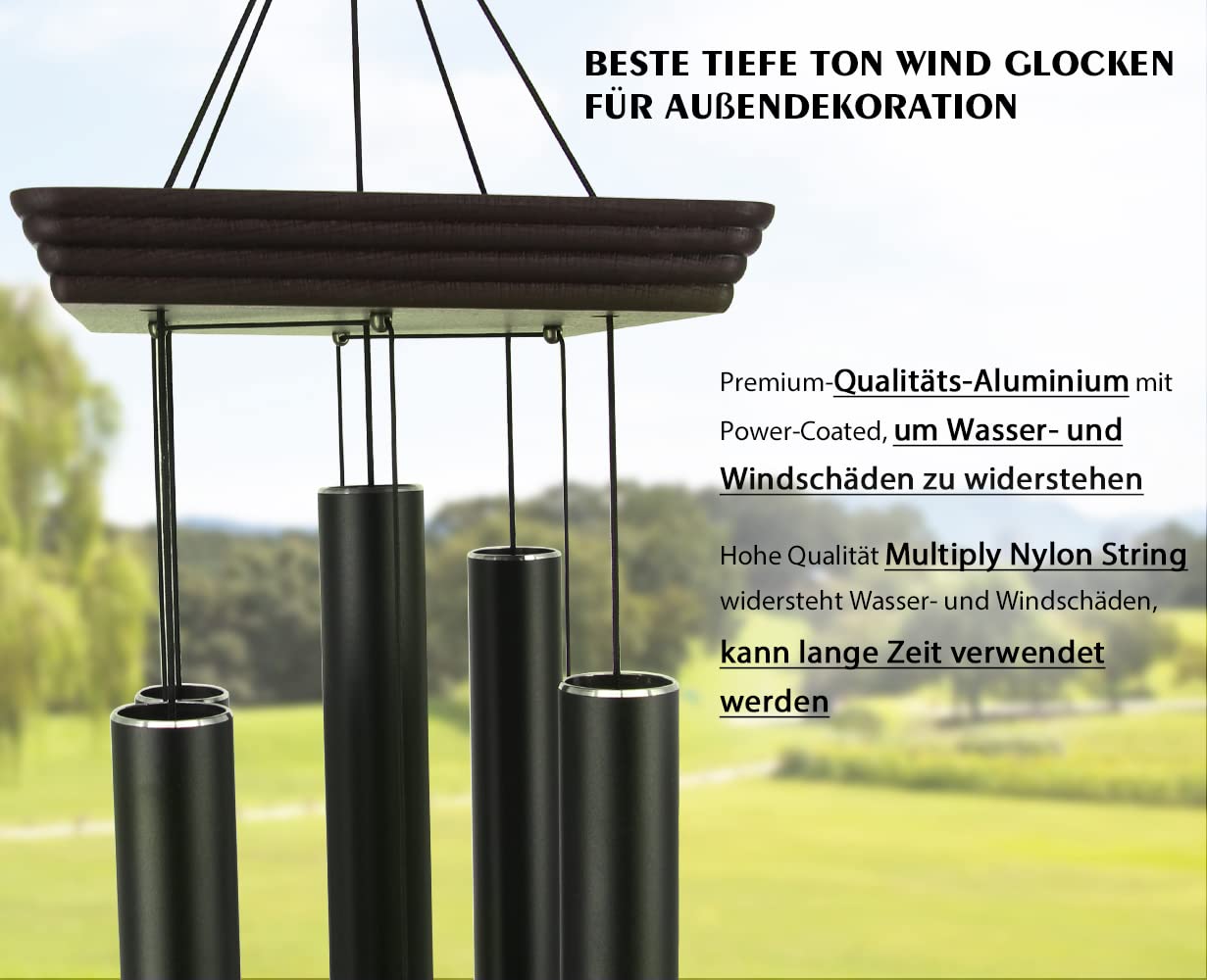 ASTARIN 48" Large Wind Chimes Outdoor Sympathy Wind Chime with 5 Heavy Aluminum Tubes Tuned Soothing Melody, Memorial Wind Chimes for Outside