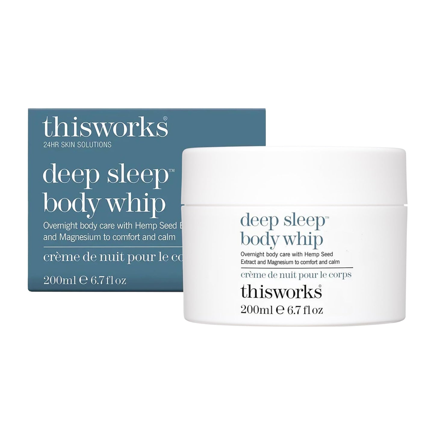 This Works Deep Sleep Body Whip, 200 ml - All Over Body Butter Infused with Deep Sleep Functional Fragrance and Magnesium - Soothing Body Moisturiser