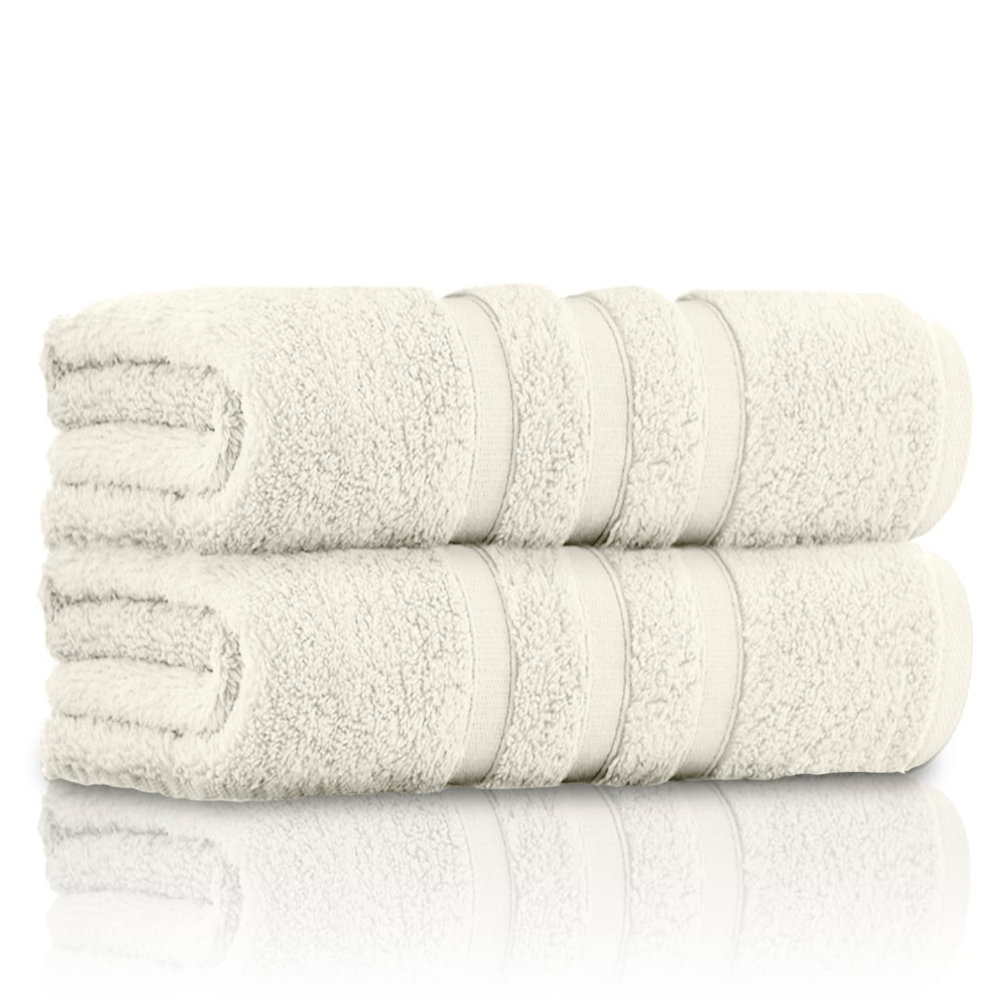 GC GAVENO CAVAILIA 100% Ringspun Cotton, Luxury 550 GSM Zero Twist Sheets, Egyptian, Cream, 70x120 Bath Towel