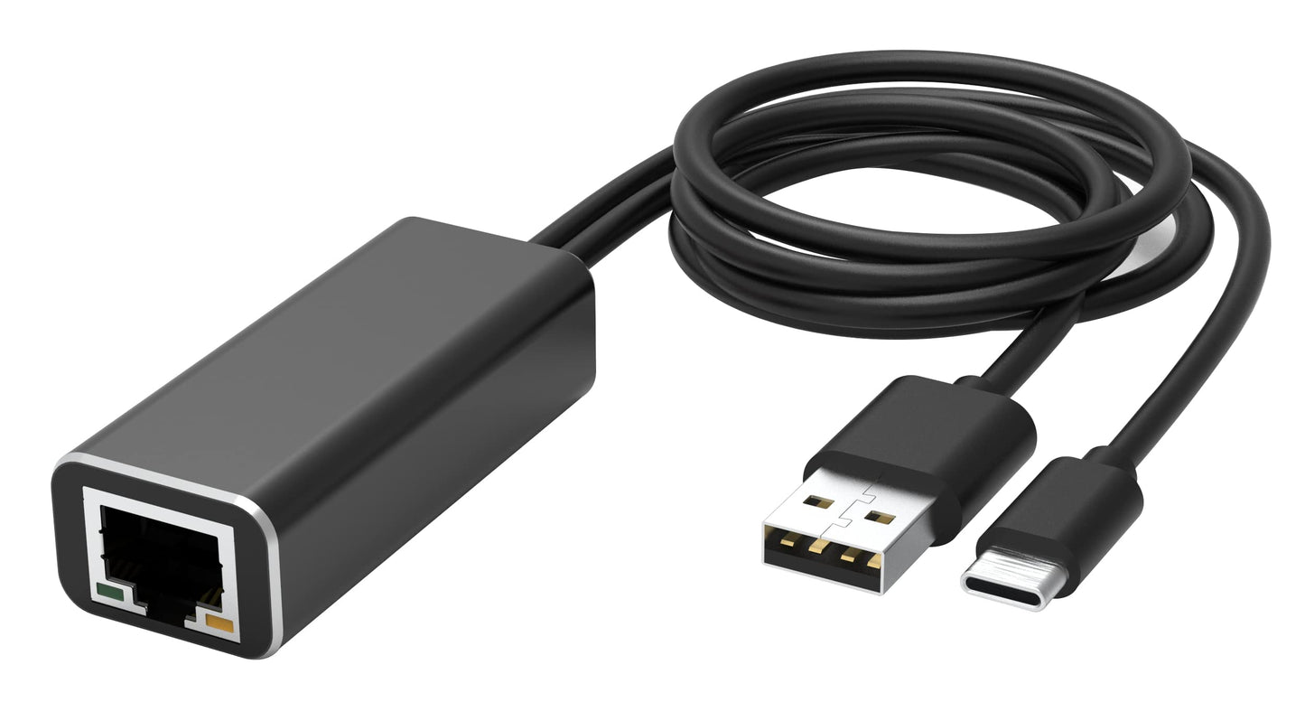 waipu. TV Ethernet Adapter for Waipu.tv 4K Stick USB-C to RJ45 LAN Network Adapter with USB 2.0 Power Cable for Power Supply