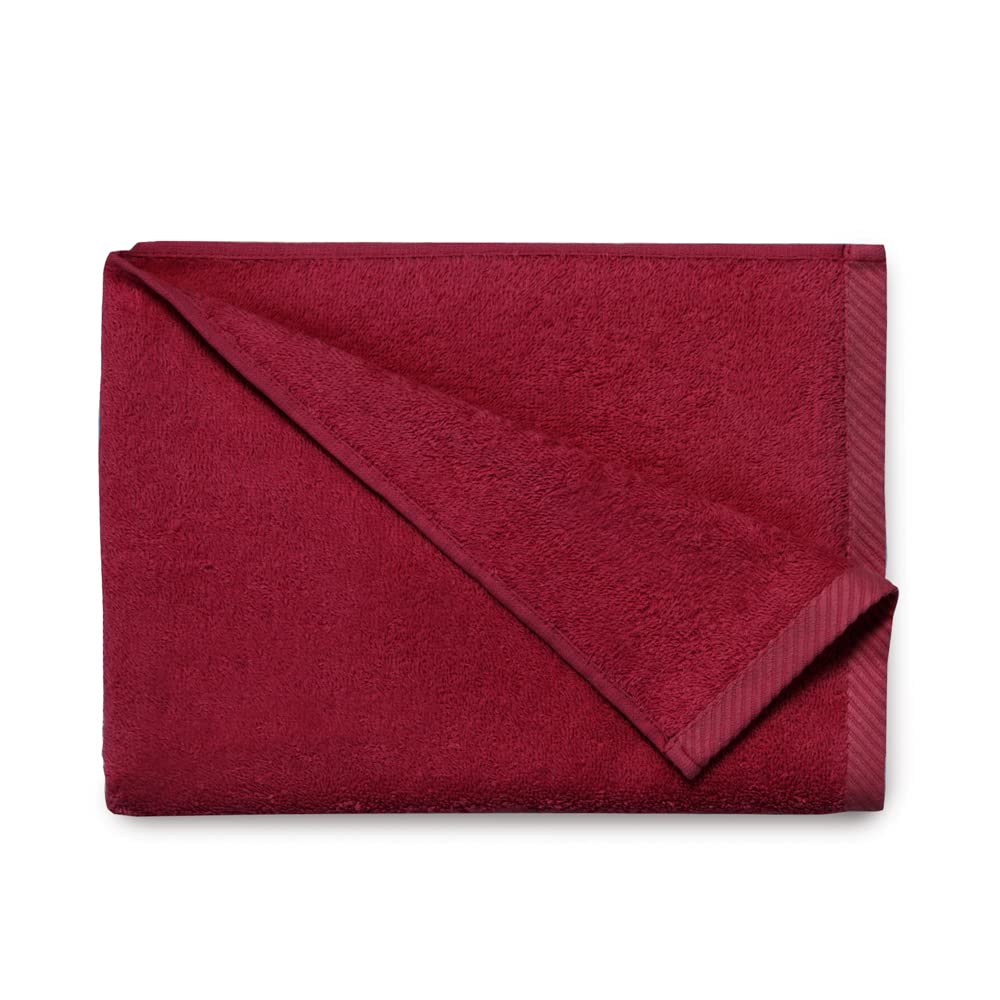 Top Towel - Plus - Large bath towels - Bath towels - 2 hand towels or washbasin - 50x100cm - 100% cotton - Maroon