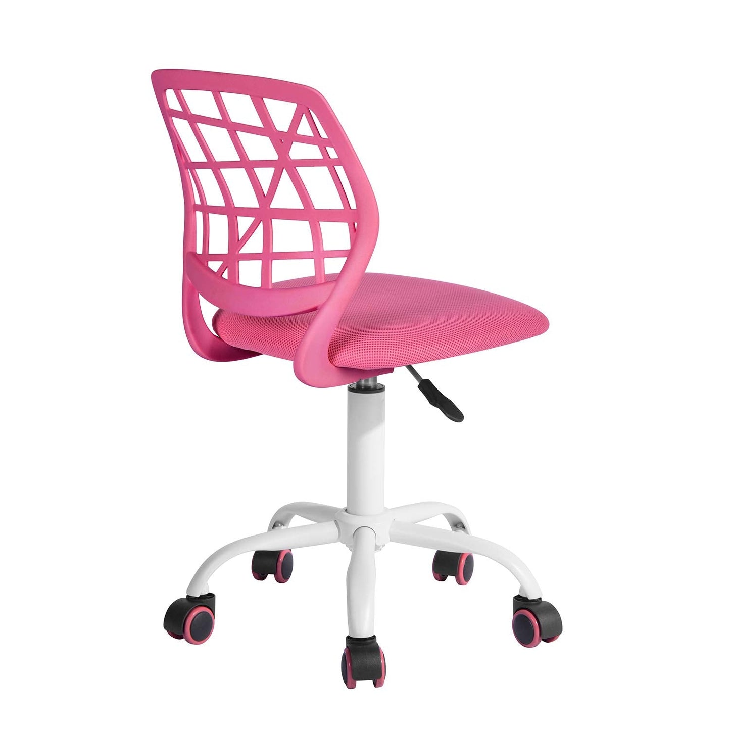 FurnitureR Ergonomic Adjustable Height Turner Rolling Computer Executive Chair for Home Office Study Pink Plastic 38 cm x 39 cm x 75-85 cm