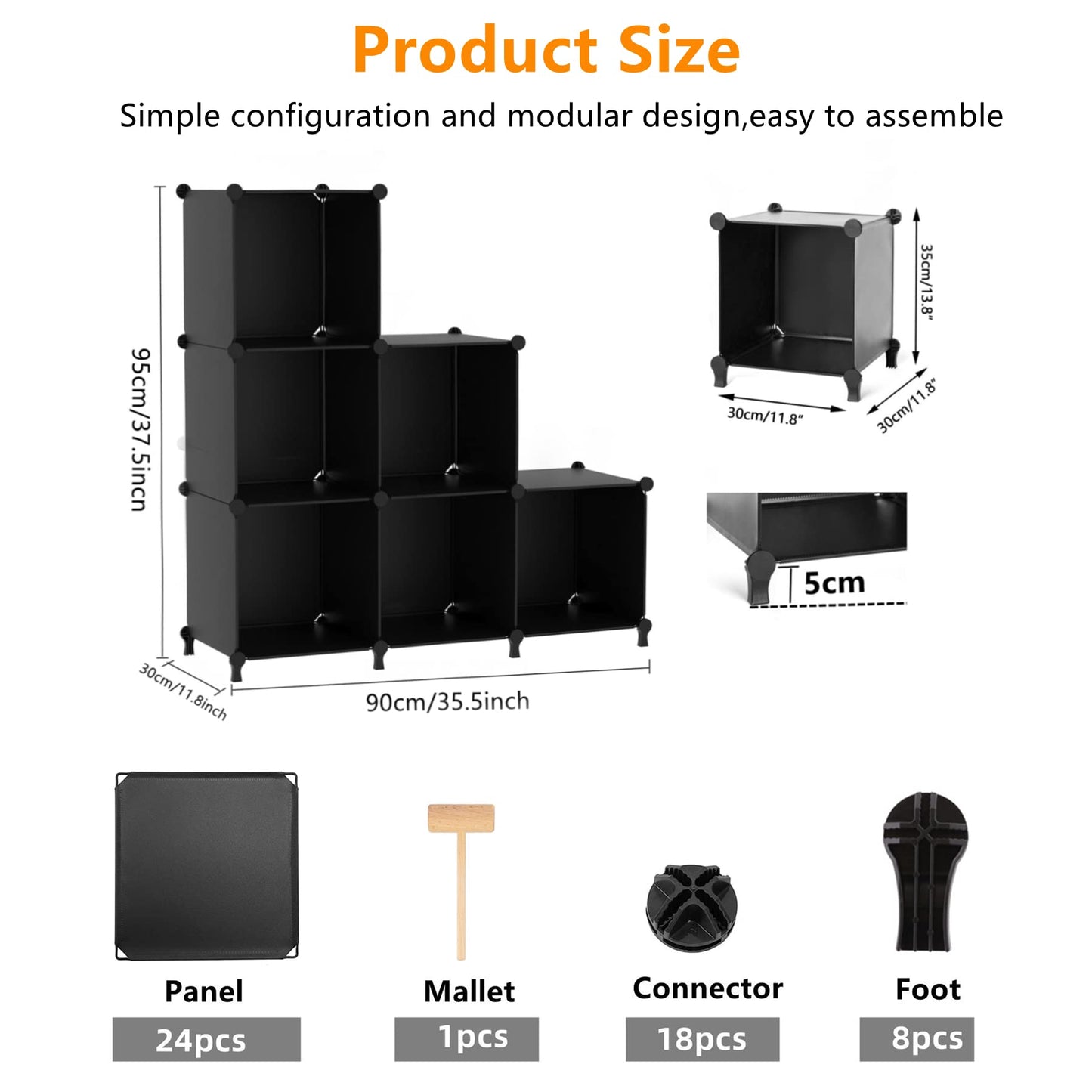 AWTATOS Cube Storage Organizer, Storage Cubes Shelves Bookshelf, 6 Cube