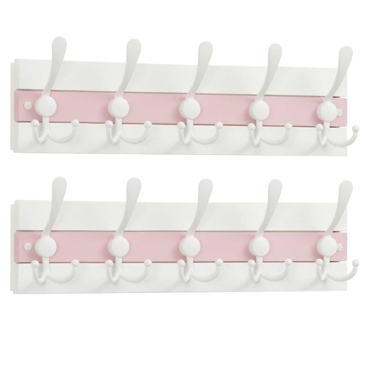 SKOLOO Coastal Wall Mounted Coat Rack-16.88" Beach House Entryway Wooden Coat Hook with 5 Hooks for Hanging Coats, Hats or Towels