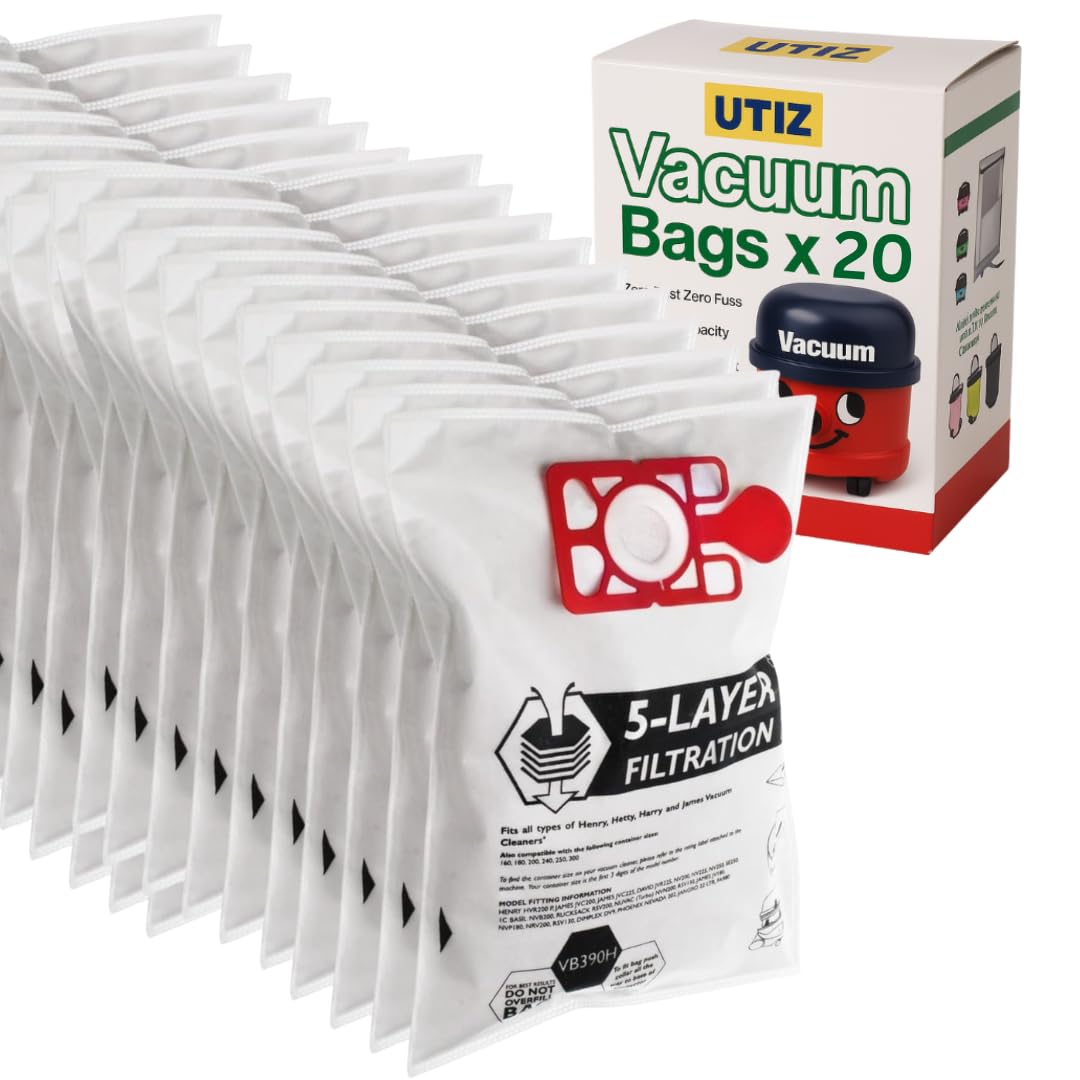 UTIZ - Compatible with Henry Hetty Hoover Bags | Replacement for NVM-1CH/907075 (Pack of 20)