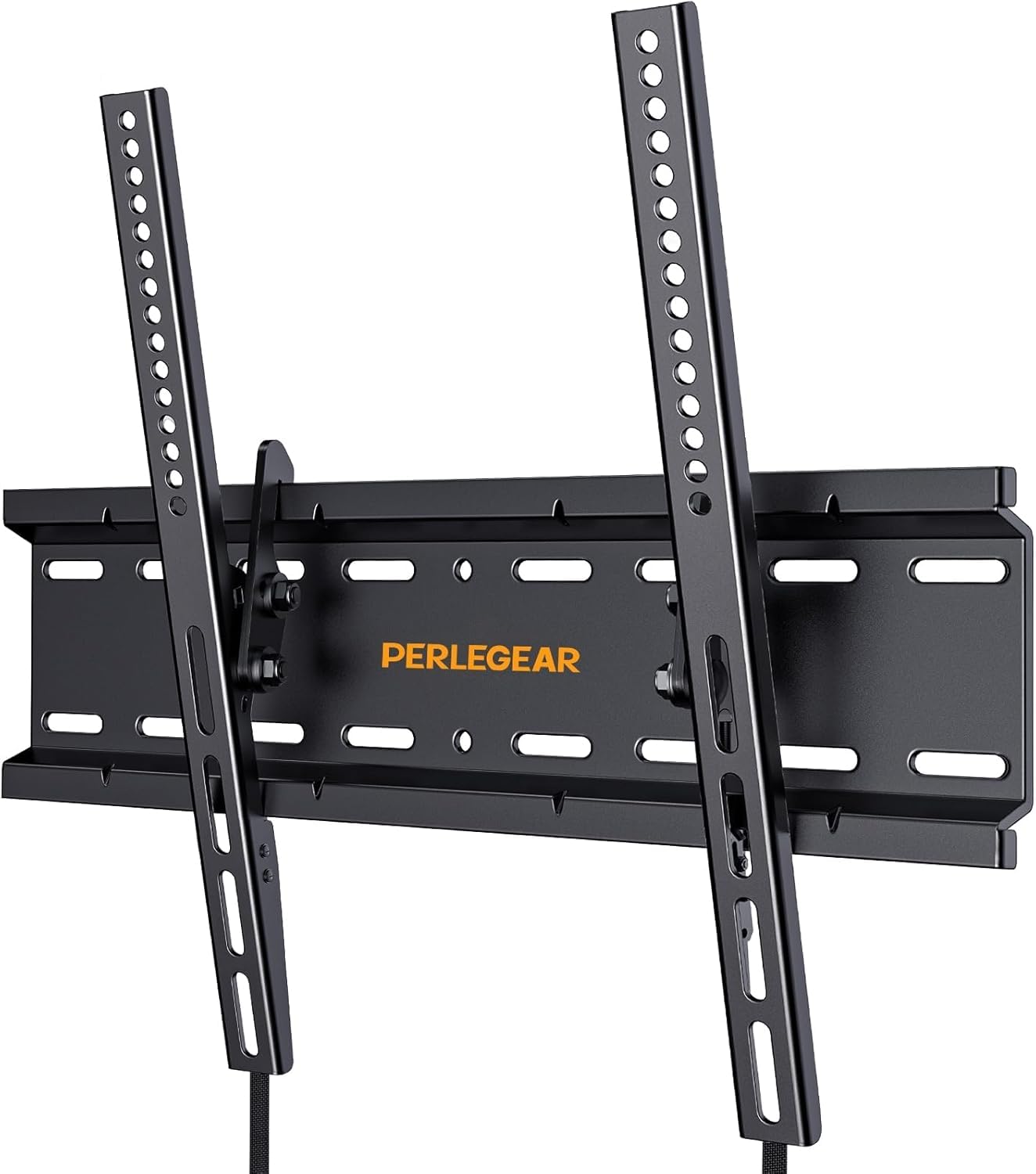 Perlegear TV Wall Bracket for 26-60 inch TVs up to 52kg, Sturdy Tilt TV Bracket with VESA 75x75-400x400mm, 55 Inch Slim Wall Mount with Safe Pull