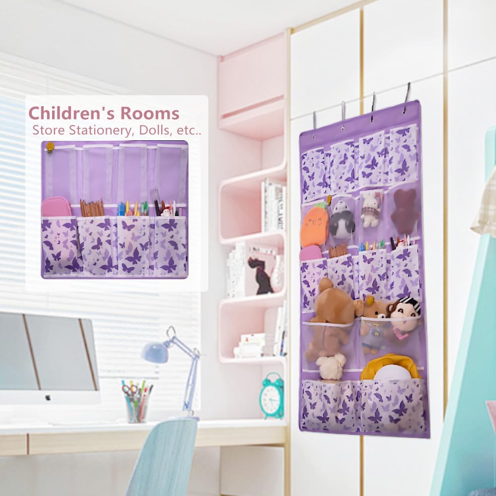 Over Door Shoes Storage Organiser,Behind Door Hanging Storage Pocket,Back of Door Hanging Shelf Holder for Socks,Underwear,Hat,Travel