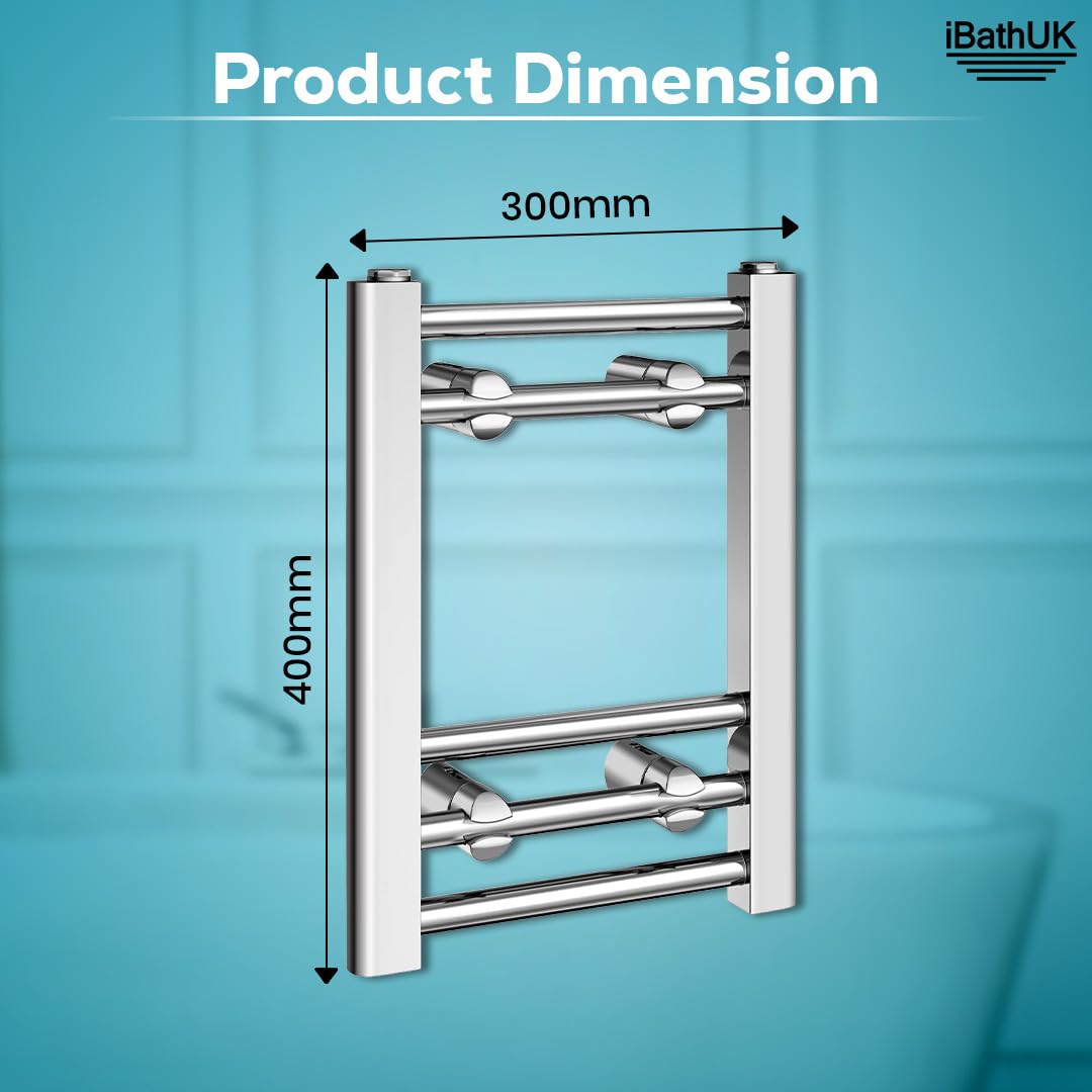 iBathUK Zypher Straight Wall Mounted Heated Towel Rail, 5 Column Steel High Thermal Output Hydronic Central Heating
