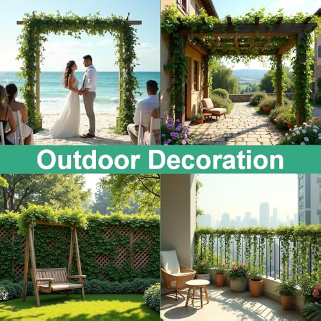 DazSpirit 12Pcs Artificial Ivy Vines, 84 Ft Artificial Ivy Leaf Garland, Fake Vine Leaves Hanging Plants, Ivy Plant, Vines for Bedroom, Wedding, Home, Kitchen, Garden, Party, Office, Wall Decoration