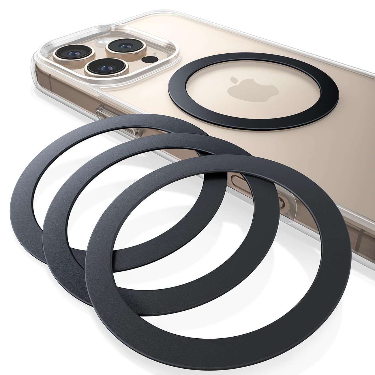 Lamicall for MagSafe Ring Sticker - [4 Pack] Ultra Strong Metal Ring, Magnetic Ring Support Wireless Charger Conversion Kit for iPhone