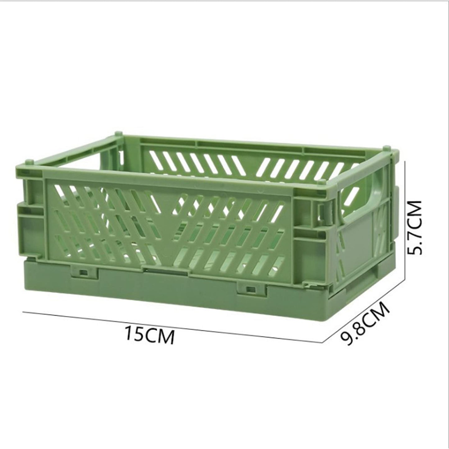 Tianlong 4pcs Mini Foldable Desk Crates Storage Box, Plastic Stackable Table Basket Organizer, Mini Storage Baskets