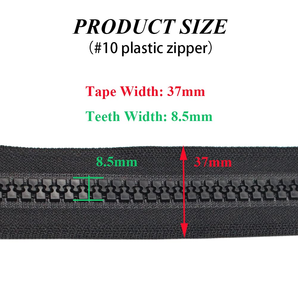 ByaHoGa Pack of 2 28 cm #10 Large Zip Plastic Separable (RZ)