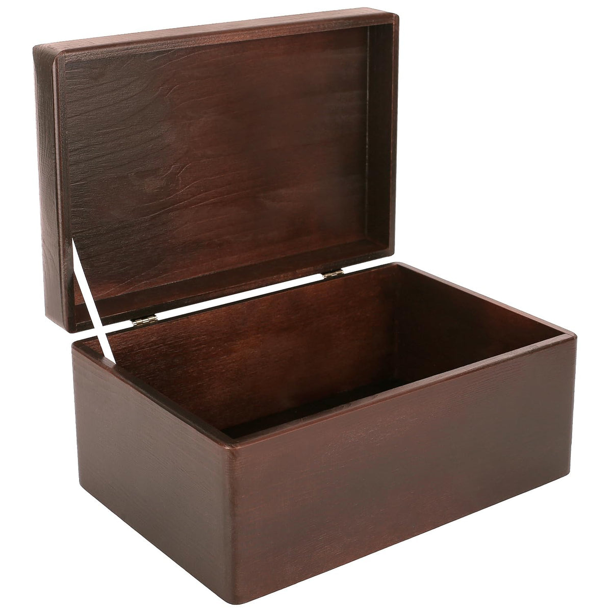 Creative Deco Large Brown Plain Wooden Storage Box with Lid | 30x20x14cm (+/-1 cm) | Hinged Lid | Gift Christmas Xmas Box Kitchen Storage | ROUGH &