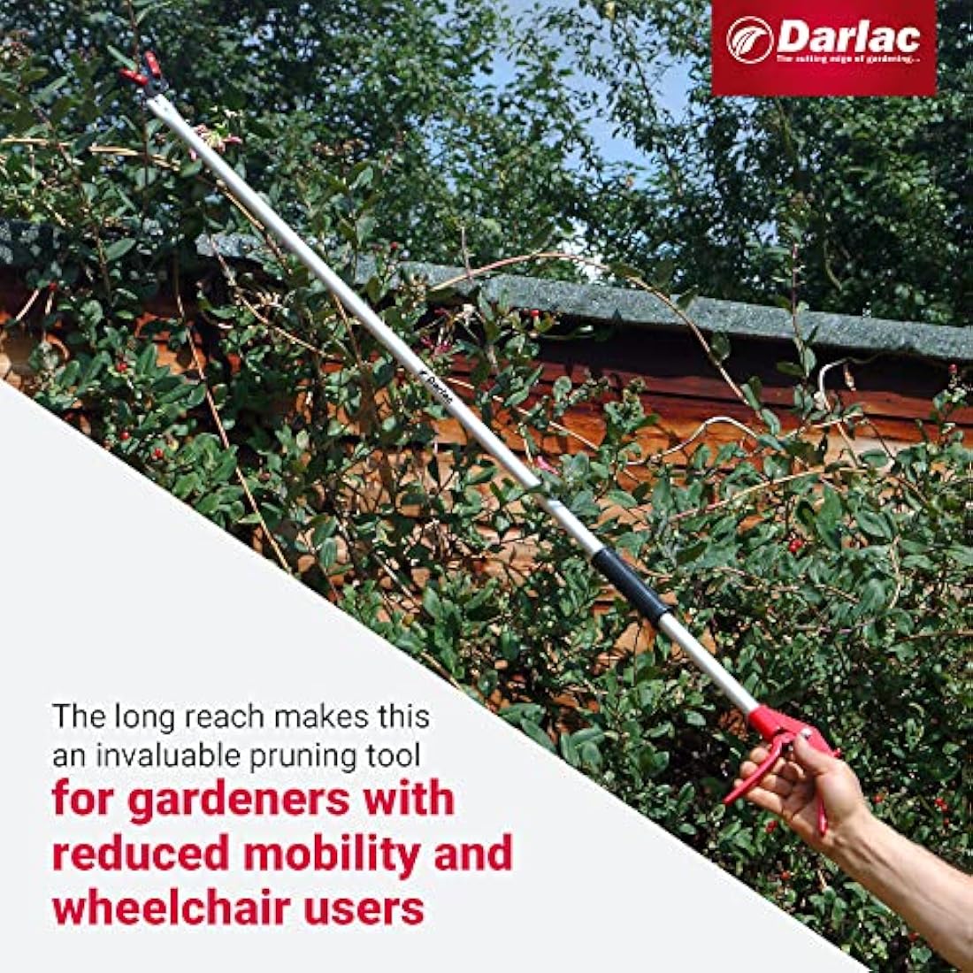 Darlac Snapper 1000mm Reach Pruner - Lightweight, Razor Sharp & Strong Ideal for Pruning, Deadheading & Collecting Fruit - Right & Left Handed Use - Perfect for Disabled Gardeners & Wheelchair Users