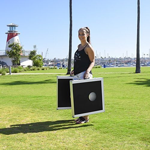GoSports 4 x 2 ft Regulation Size Aluminum Cornhole Game Sets – Choose LED Lights or Standard - Set Includes 2 Foldable Boards, 8 Bean Bags, & Rules