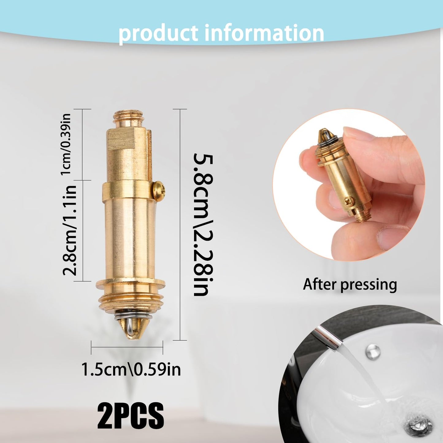JINXIAN 2pcs Pop Up Basin Plug Replacement Plug Bolt Assembly