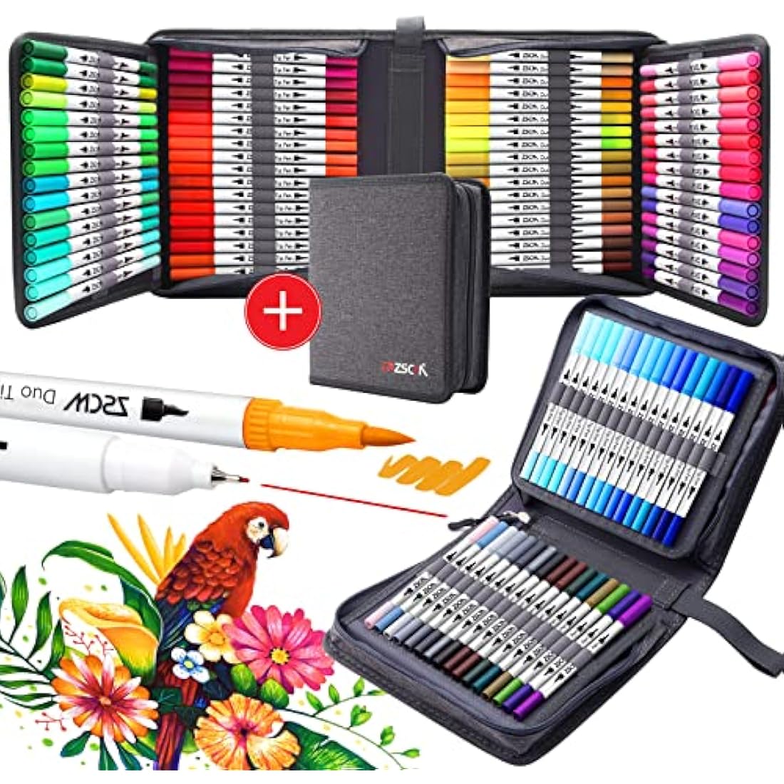 ZSCM Fineliner Fineliner Double-pointed Pens Adult Pens Coloring Books, Calligraphy and Drawings, Illustrations, Sketches…