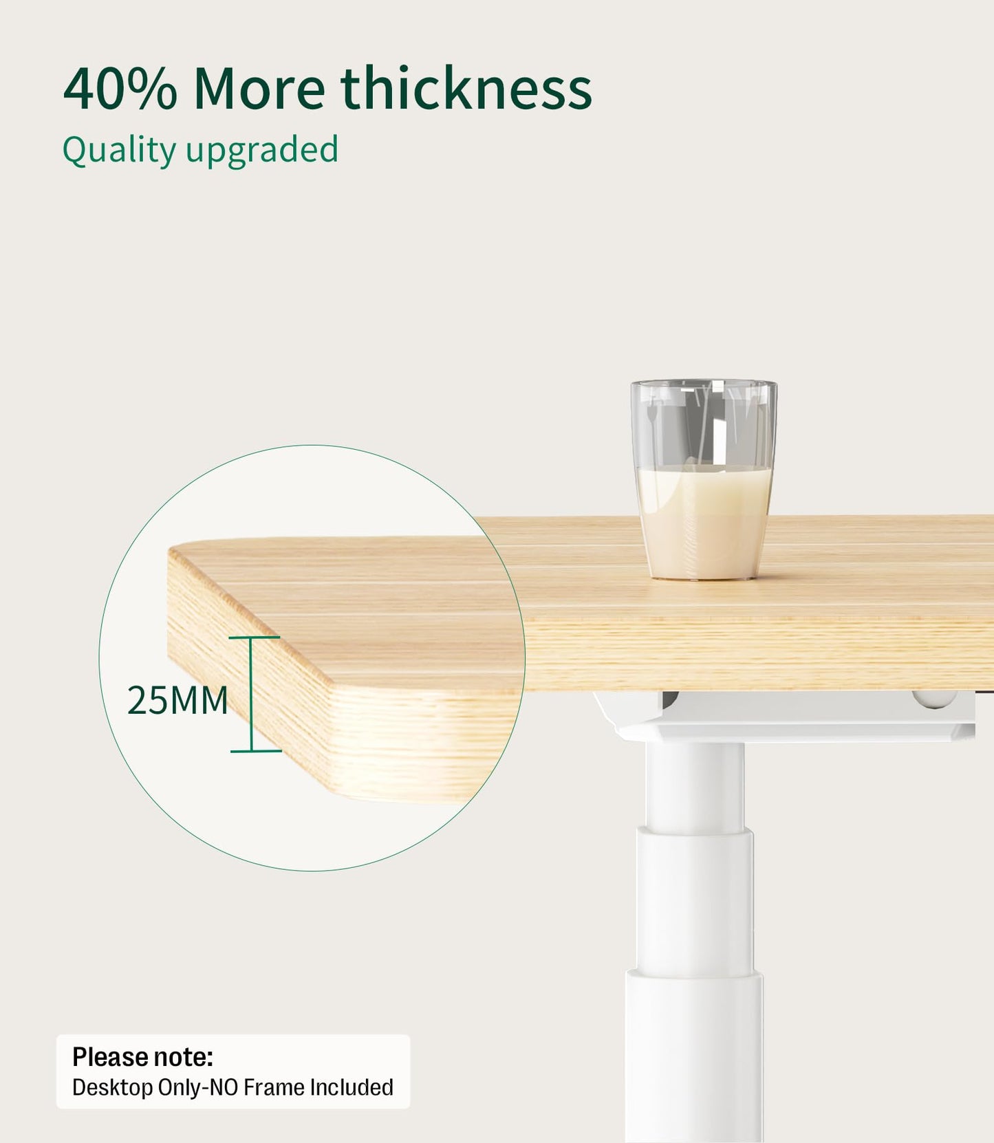 MAIDeSITe Table Top,Desktop for Height Adjustable Electric Standing Desk,Oak,140 * 70 * 2.5 cm