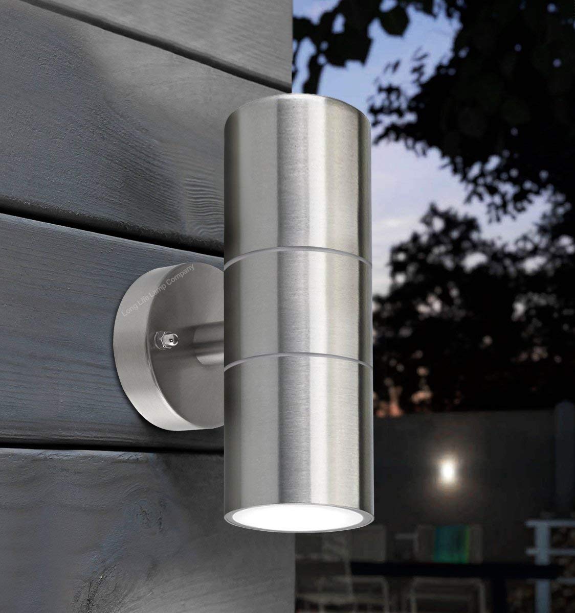 Modern Stainless Steel Up Down Double Wall Spot Light IP65 Outdoor Use GU10 (Pack of 4)