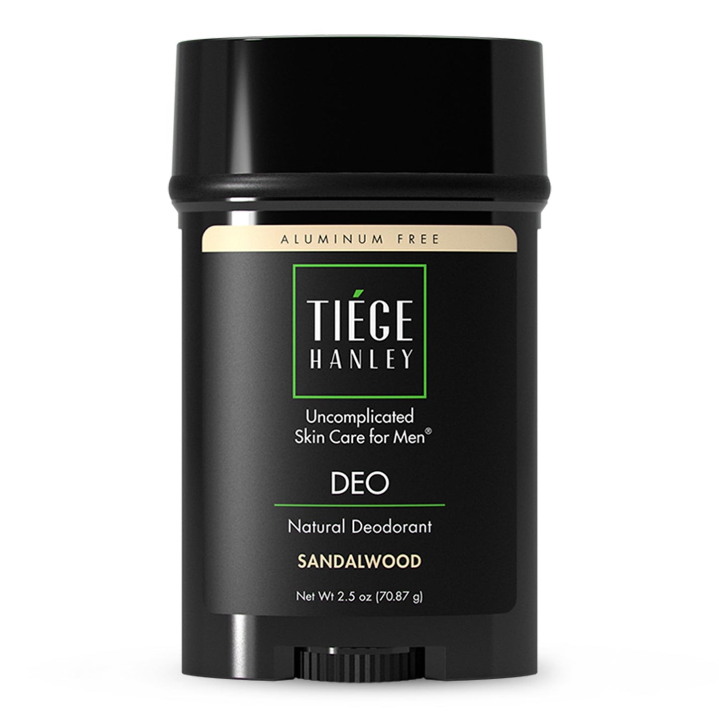 Tiege Hanley Natural Aluminum-Free Deodorant for Men | Sandalwood Scent | Long Lasting | All-day Odor Neutralizing | Sweat Absorbing | Moisture