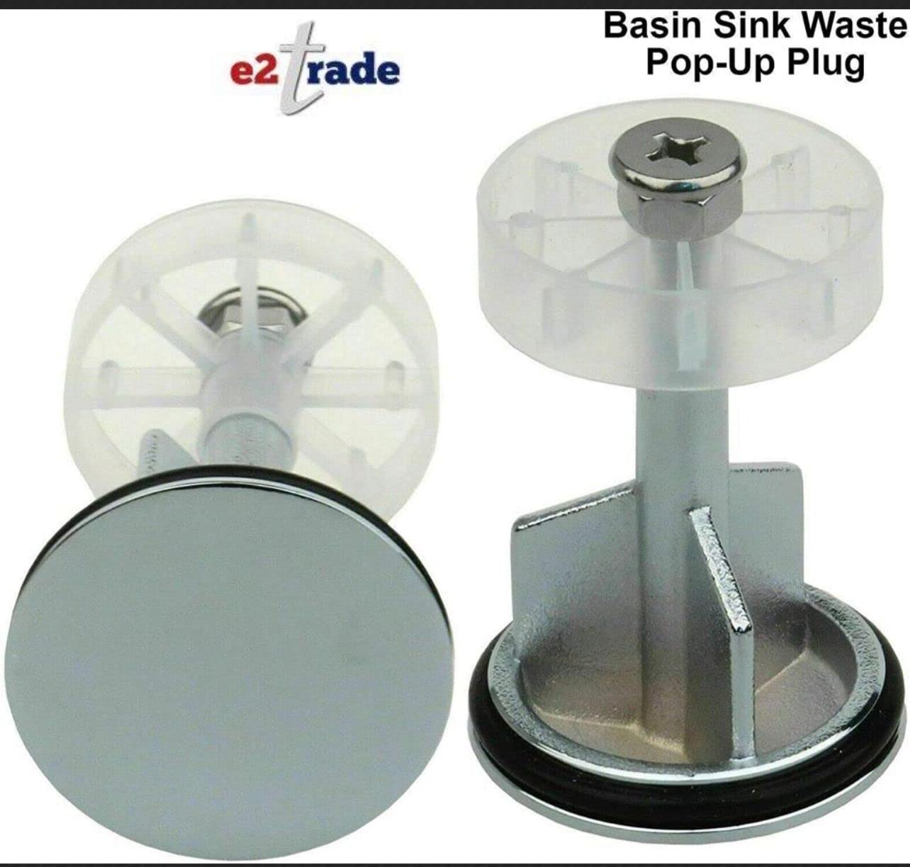 E2TRADE 40mm Bathroom Basin Sink Waste Pop Up Plug Replacement Heavy Duty Brass
