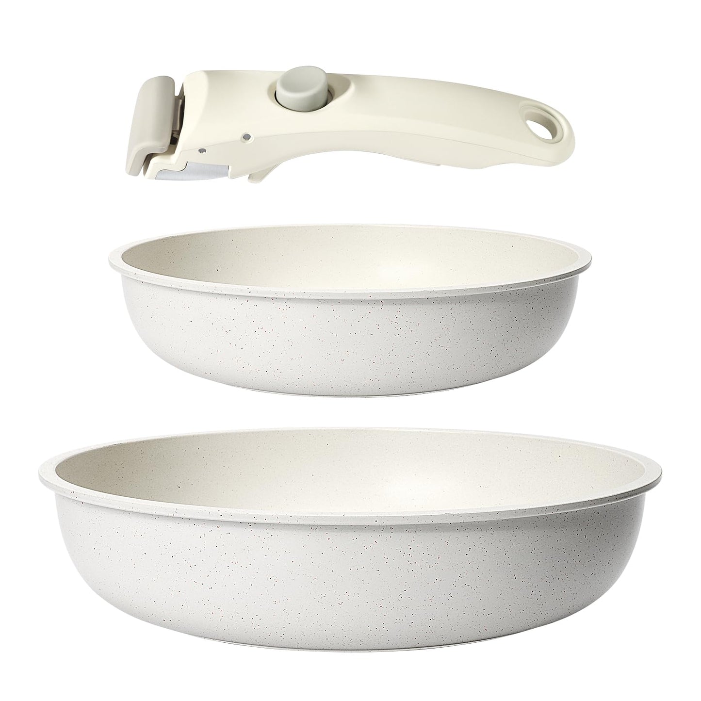 GiPP Pots and Pans Set Non Stick,3PCS Cookware Sets Nonstick Detachable Handle,Induction Kitchen Set Removable HandleRV Cookware Set,Oven