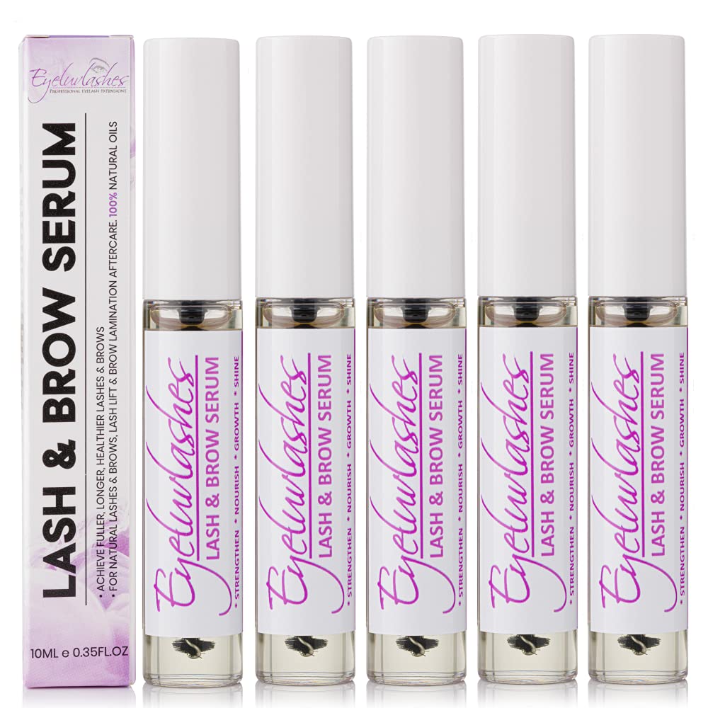 Eyeluvlashes Lash and Brow Serum - Nourishing Growth and Lift - Brow Lamination Aftercare With Natural Oils: Castor, Sweet Almond, Vitamin E - Vegan