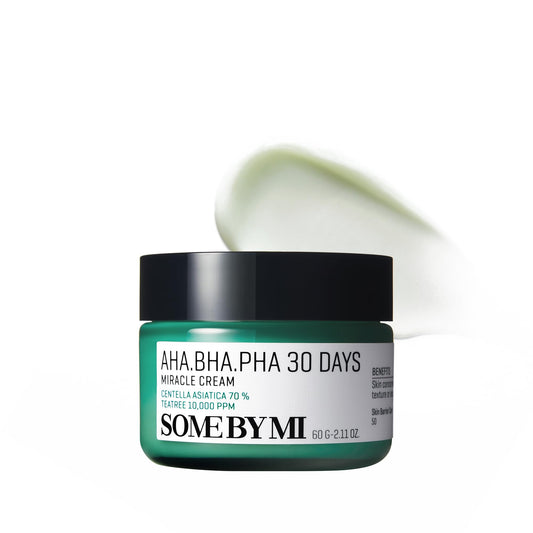 SOME BY MI AHA BHA PHA 30 Days Miracle Cream 60ml - AHA BHA Exfoliating Face Moisturizer - Korean Skincare for Acne Treatment - Pore Care & Skin