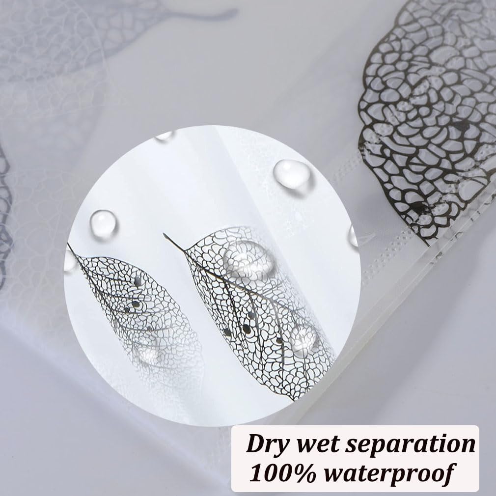 Shower Curtain for Bathroom, 100% PEVA Waterproof Anti-Mould Proof Resistant | Quick-Drying | Washable Bathroom Curtain